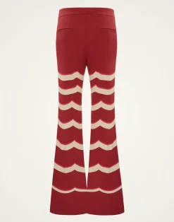 La DoubleJ Pantaloni E Shorts<Saturday Night PantsFans Placée Red in Envers Satin