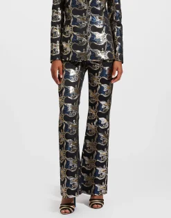 La DoubleJ Pantaloni E Shorts<Saturday Night PantsSpritz Blu in Jacquard