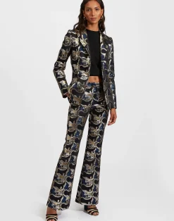 La DoubleJ Pantaloni E Shorts<Saturday Night PantsSpritz Blu in Jacquard