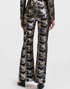 La DoubleJ Pantaloni E Shorts<Saturday Night PantsSpritz Blu in Jacquard