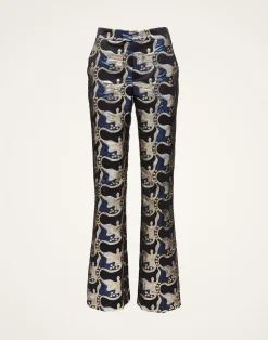 La DoubleJ Pantaloni E Shorts<Saturday Night PantsSpritz Blu in Jacquard