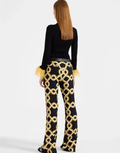 La DoubleJ Pantaloni E Shorts<Saturday Night PantsTackle Black in Sabl&eacute; Satin