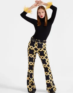 La DoubleJ Pantaloni E Shorts<Saturday Night PantsTackle Black in Sabl&eacute; Satin