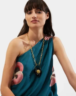 La DoubleJ Bijoux|Accessories<Saturn NecklaceMulticolor Rosa/Ocra in Brass