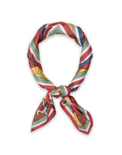 La DoubleJ Foulard E Sciarpe|Accessories<Scarf Double (90X90)Taormina Plac&eacute;e Ivory in Twill Silk