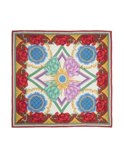 La DoubleJ Foulard E Sciarpe|Accessories<Scarf Double (90X90)Taormina Plac&eacute;e Ivory in Twill Silk