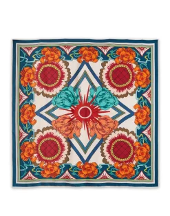 La DoubleJ Foulard E Sciarpe|Accessories<Scarf Double (90X90)Taormina Plac&eacute;e Ivory in Twill Silk