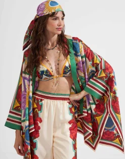 La DoubleJ Foulard E Sciarpe|Accessories<Scarf Double (90X90)Taormina Plac&eacute;e Ivory in Twill Silk