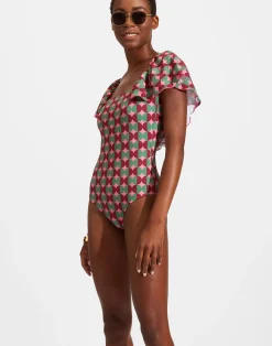 La DoubleJ Moda Mare<Scarlett SwimsuitMezzaluna Pink in Lycra