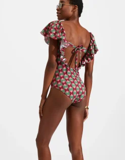 La DoubleJ Moda Mare<Scarlett SwimsuitMezzaluna Pink in Lycra