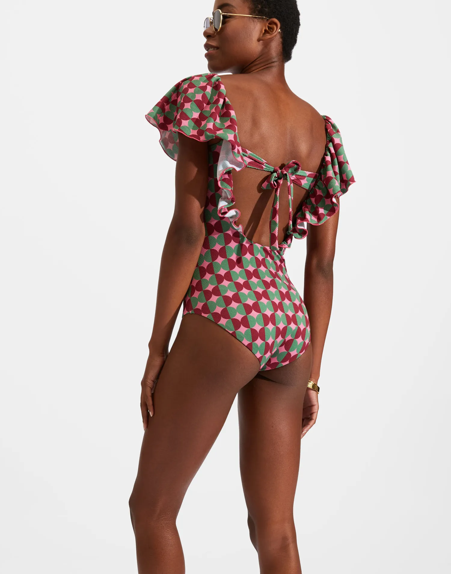 La DoubleJ Moda Mare<Scarlett SwimsuitMezzaluna Pink in Lycra