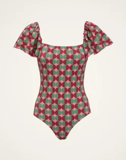 La DoubleJ Moda Mare<Scarlett SwimsuitMezzaluna Pink in Lycra