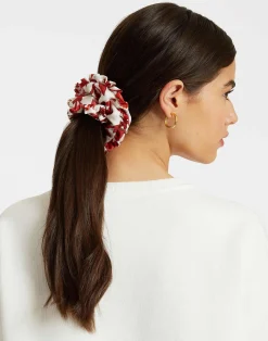La DoubleJ Accessori Per Capelli|Accessories<ScrunchieDragonflower Mini Red in Silk Twill