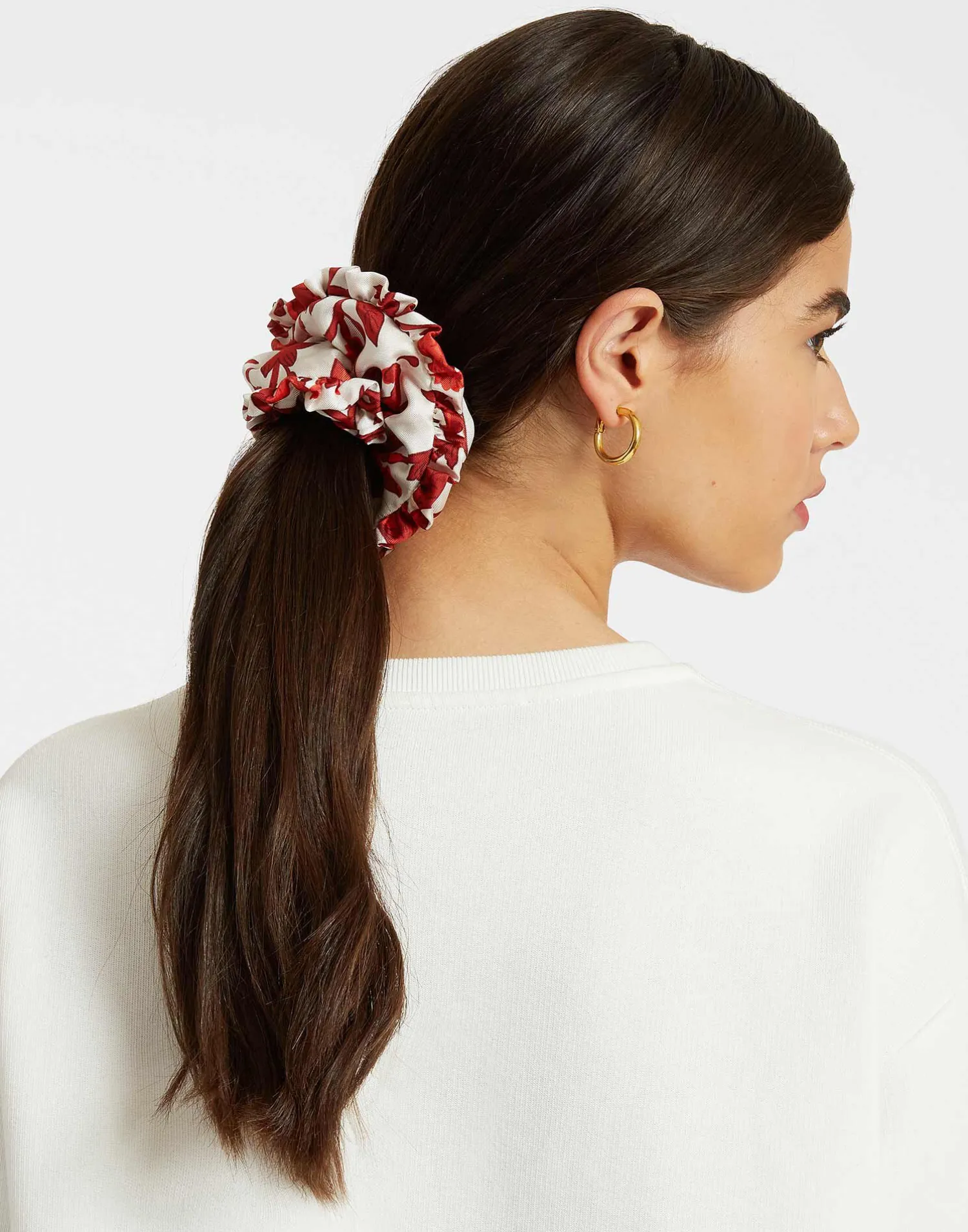 La DoubleJ Accessori Per Capelli|Accessories<ScrunchieDragonflower Mini Red in Silk Twill