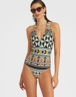 La DoubleJ Moda Mare<Sexy SwimsuitCasareale Small Placèe Cream in Lycra