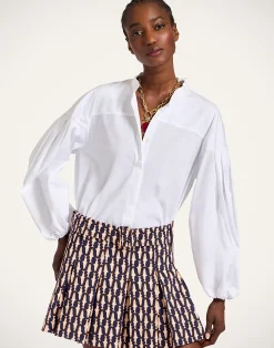 La DoubleJ Camicie E Top<Share Your Screen ShirtSolid White in Cotton Poplin