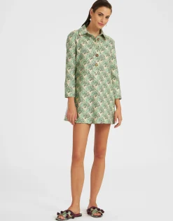 La DoubleJ Vestiti<Short Artemis DressFans Mint in Shot Cotton