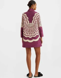 La DoubleJ Vestiti<Short Artemis DressFans Plac&eacute;e Purple in Faille