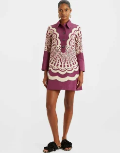 La DoubleJ Vestiti<Short Artemis DressFans Plac&eacute;e Purple in Faille