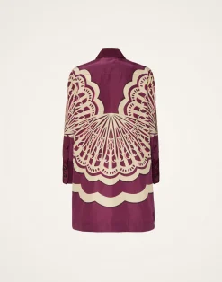 La DoubleJ Vestiti<Short Artemis DressFans Plac&eacute;e Purple in Faille
