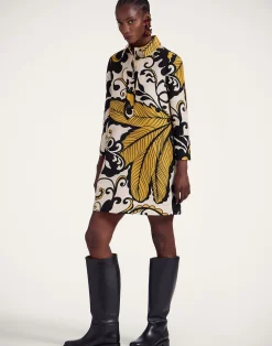 La DoubleJ Party Dressing<Short Artemis DressMarea Black & White in Cady Wool