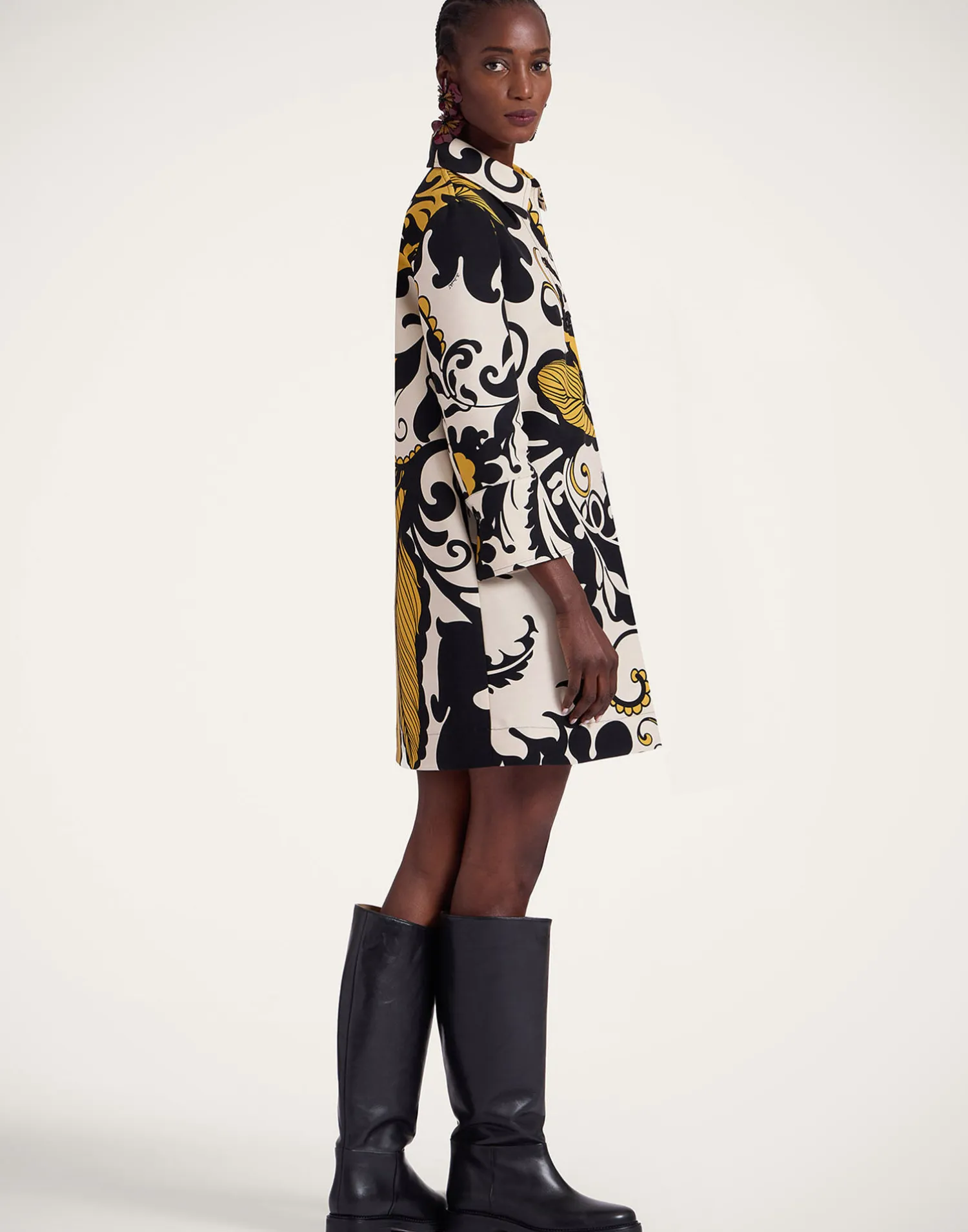 La DoubleJ Vestiti<Short Artemis DressMarea Black & White in Cady Wool