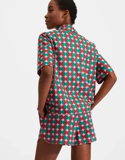 La DoubleJ Loungewear<Short PajamaMezzaluna Pink in Cotton Voile