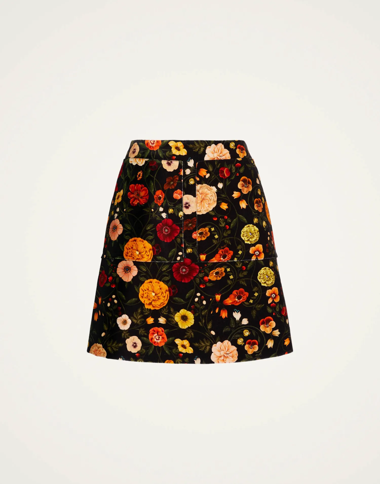 La DoubleJ Gonne<Short SkirtBotticelli Black in Cotton Velvet