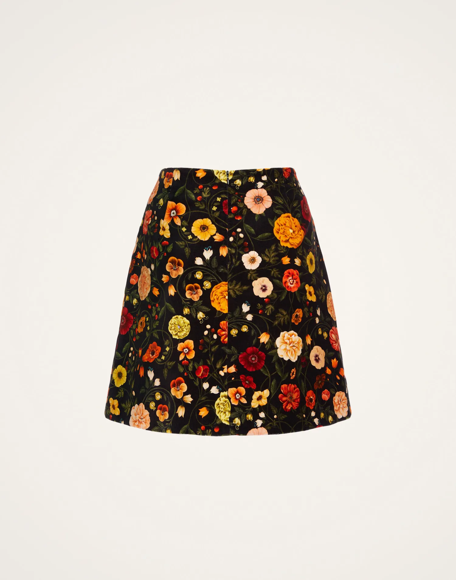 La DoubleJ Gonne<Short SkirtBotticelli Black in Cotton Velvet