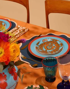 La DoubleJ Piatti Da Dessert & Piattini|Tavola<Side Plates Set Of 2Turquoise - Pink Garland in Porcelain
