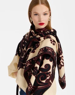La DoubleJ Foulard E Sciarpe|Accessories<Silk FoulardCorsini Plac&eacute;e Cream in Silk Wool