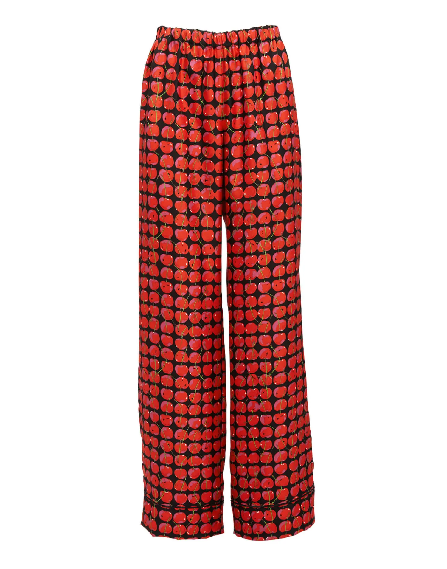 La DoubleJ Loungewear<Silk PajamaBlack Cherries in Twill Silk