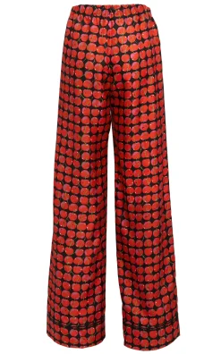 La DoubleJ Loungewear<Silk PajamaBlack Cherries in Twill Silk