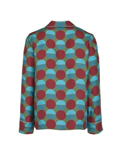 La DoubleJ Loungewear<Silk PajamaSfere Grandi Verde in Twill Silk