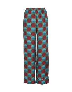 La DoubleJ Loungewear<Silk PajamaSfere Grandi Verde in Twill Silk