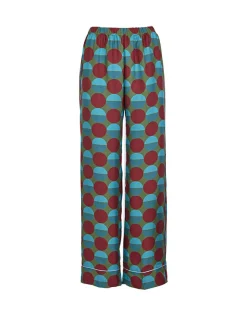 La DoubleJ Loungewear<Silk PajamaSfere Grandi Verde in Twill Silk