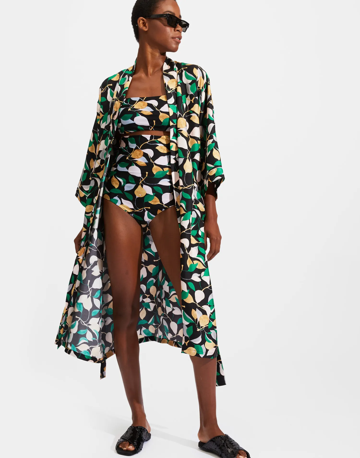 La DoubleJ Loungewear<Silk RobeOrchard in Twill Silk