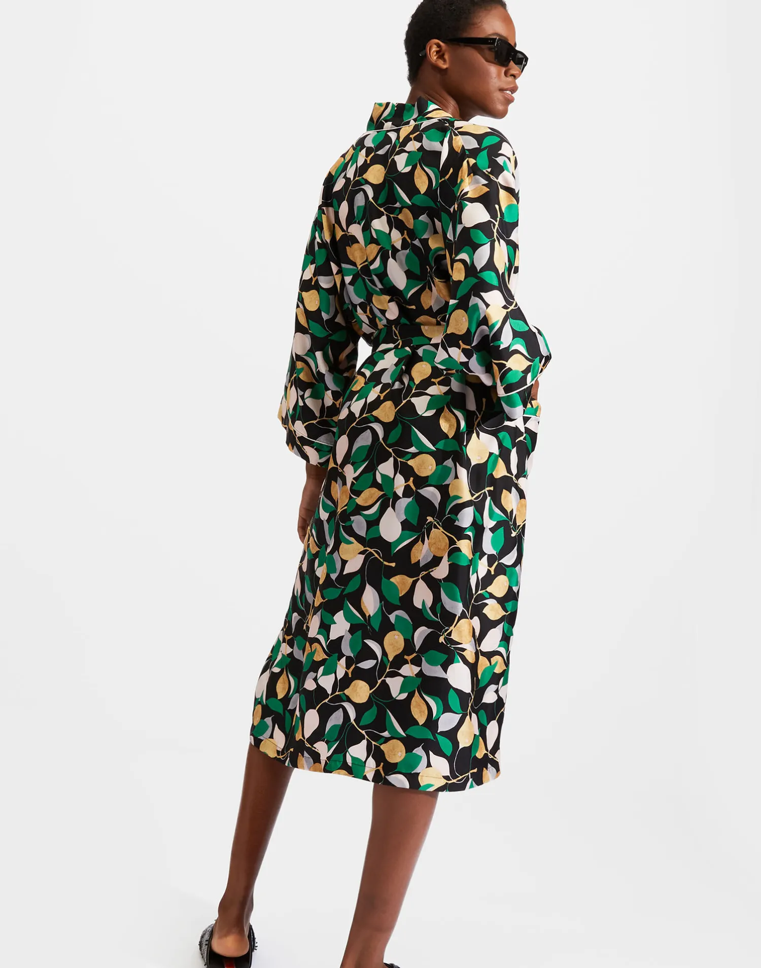 La DoubleJ Loungewear<Silk RobeOrchard in Twill Silk