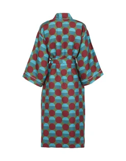 La DoubleJ Loungewear<Silk RobeSfere Grandi Verde in Twill Silk