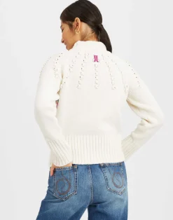 La DoubleJ Maglieria<Ski Lift SweaterArcturus Plac&eacute;e White in Jacquard