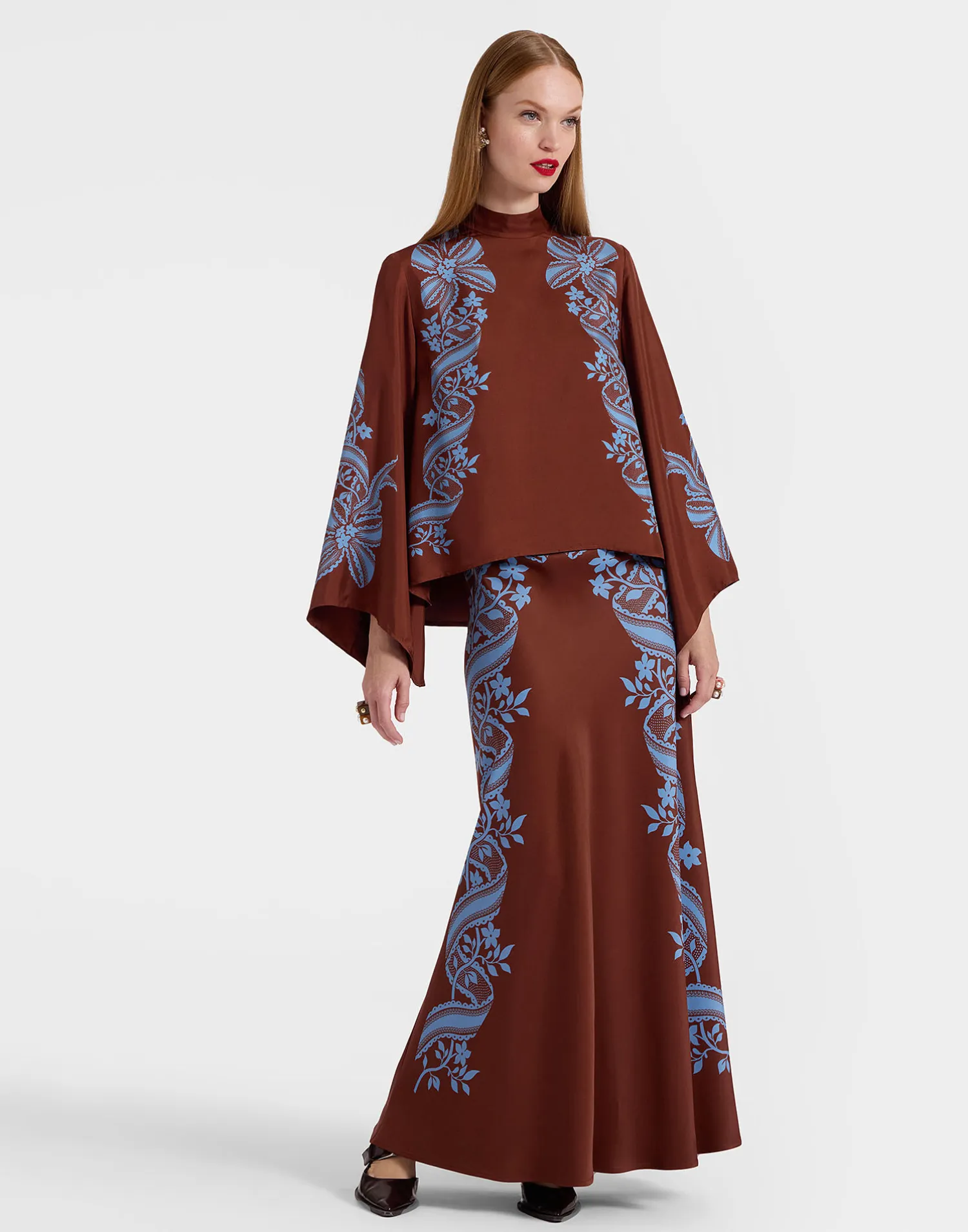 La DoubleJ Gonne<Sleek SkirtSignoria Placée Brown in Satin