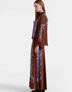 La DoubleJ Gonne<Sleek SkirtSignoria Plac&eacute;e Brown in Satin