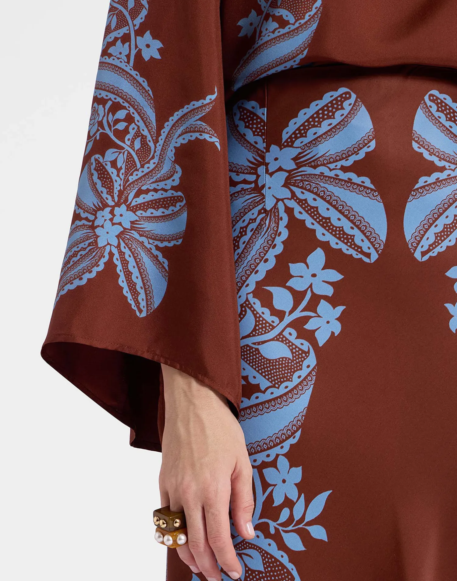 La DoubleJ Gonne<Sleek SkirtSignoria Placée Brown in Satin