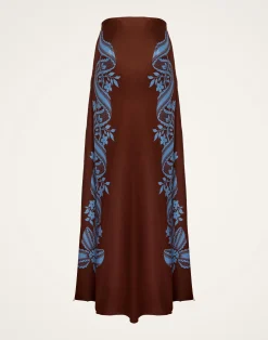La DoubleJ Gonne<Sleek SkirtSignoria Placée Brown in Satin