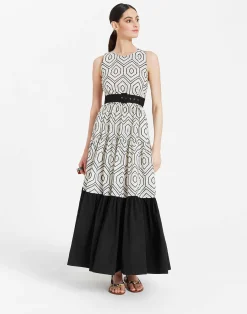 La DoubleJ Vestiti<Sleeveless Big DressSolid Ivory in Cotton Sangallo