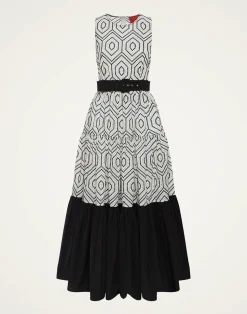 La DoubleJ Vestiti<Sleeveless Big DressSolid Ivory in Cotton Sangallo