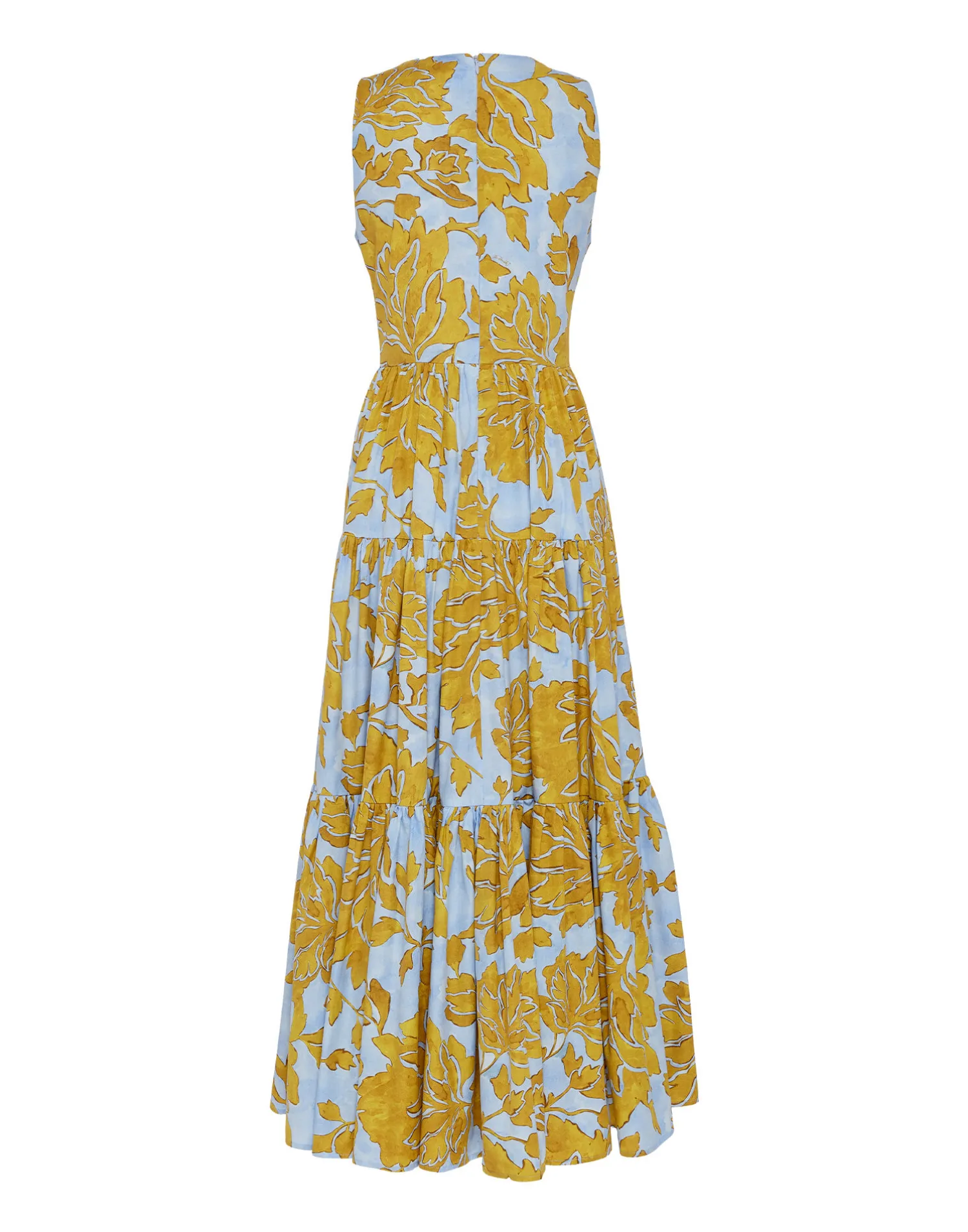 La DoubleJ Vestiti<Sleeveless Big DressTangle Light Blue in Summer Poplin