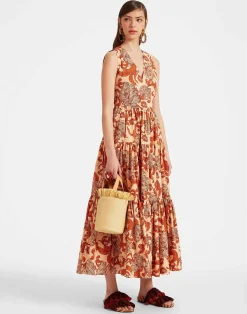 La DoubleJ Party Dressing<Sleeveless Big Dress V-NeckReef Pale Pink in Summer Poplin