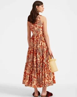 La DoubleJ Party Dressing<Sleeveless Big Dress V-NeckReef Pale Pink in Summer Poplin