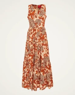 La DoubleJ Party Dressing<Sleeveless Big Dress V-NeckReef Pale Pink in Summer Poplin